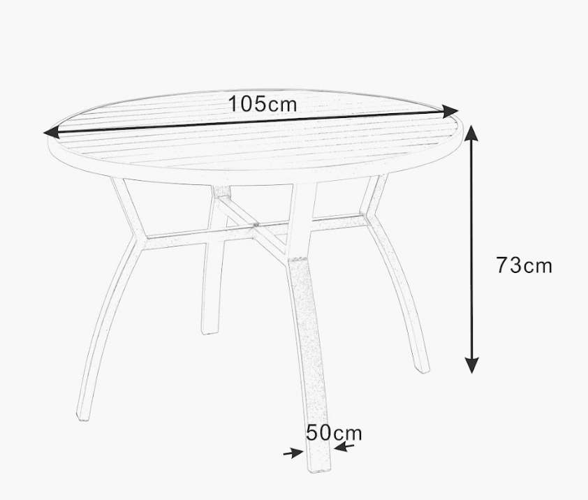 Table de jardin 5 places Aluminium Murano (D105 cm) - Mobellia