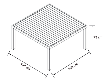 Table de jardin 8 places Aluminium Murano (136 x 136 cm) - Mobellia