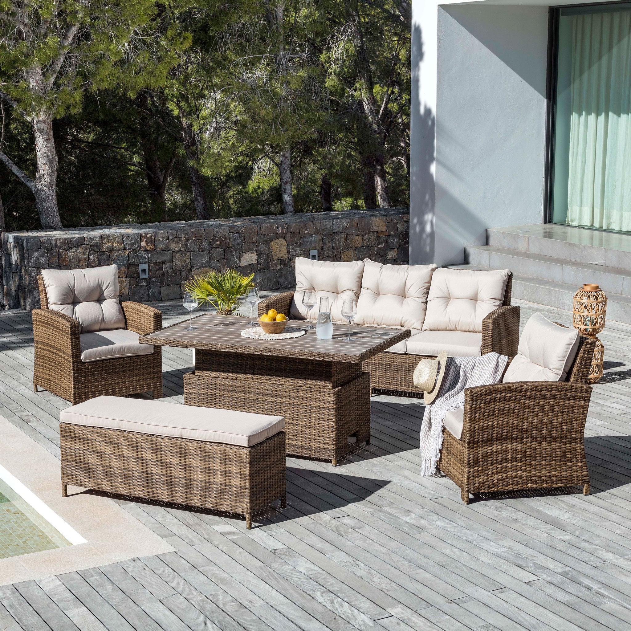 Salon de jardin Tivoli Up and down - 7 places - Mobellia