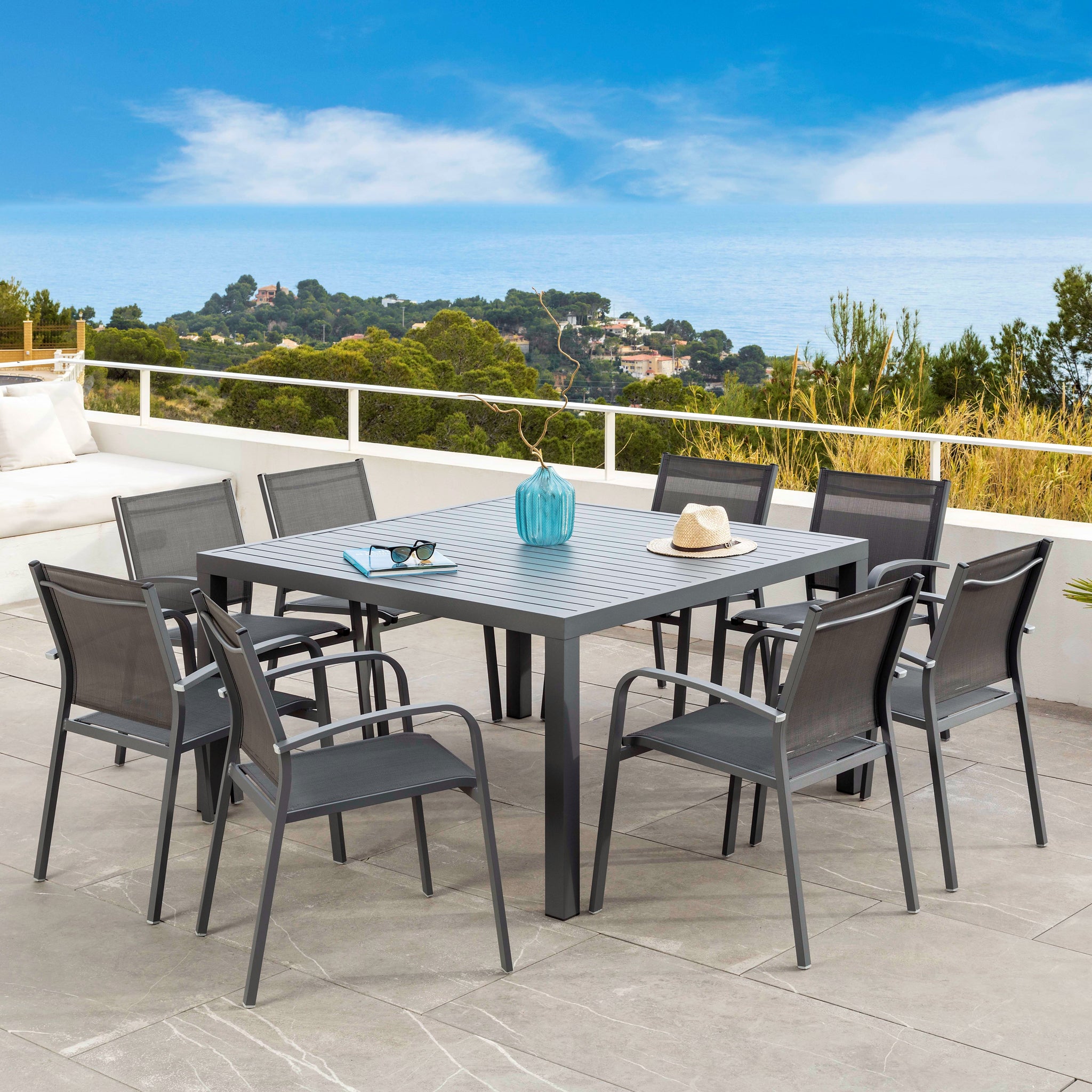 Table de jardin 8 places Aluminium Murano (136 x 136 cm) - Mobellia