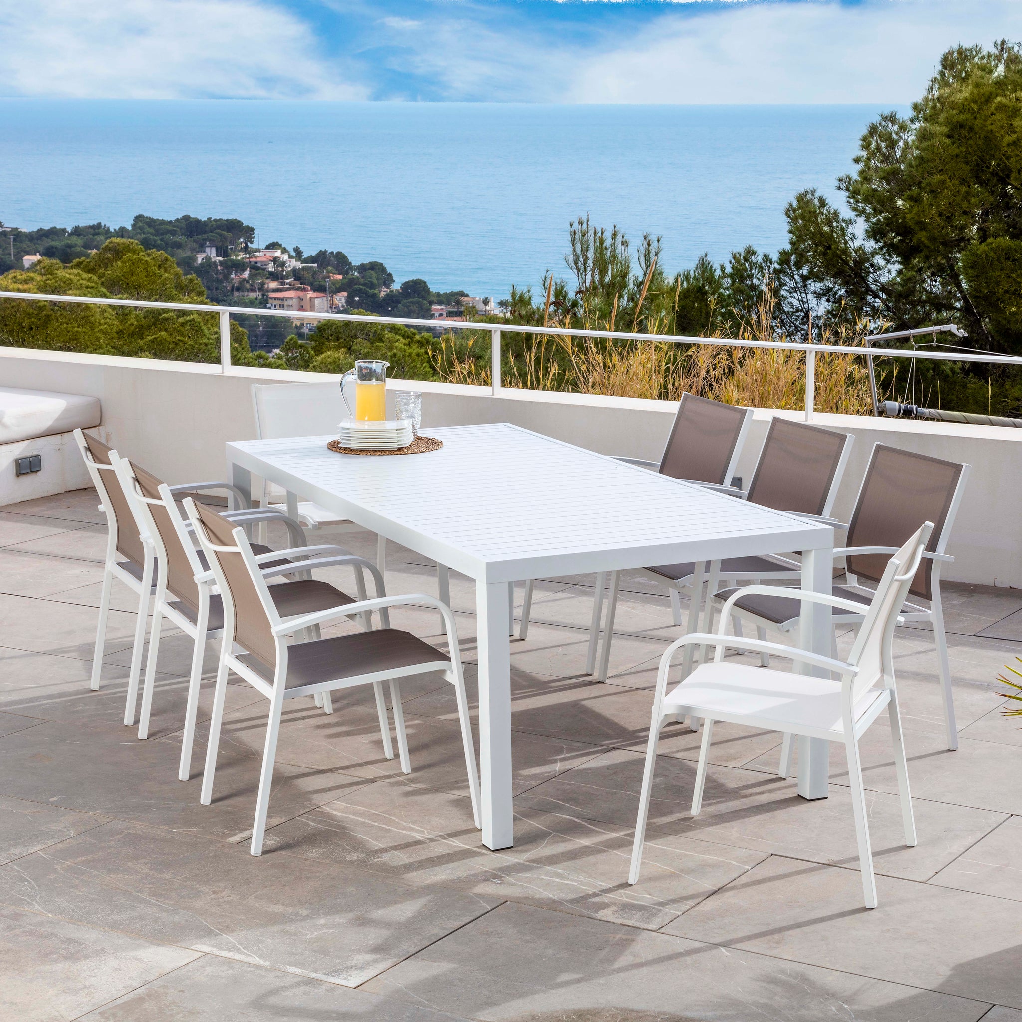 Table de jardin 8 places Aluminium Murano (210 x 100 cm) - Mobellia