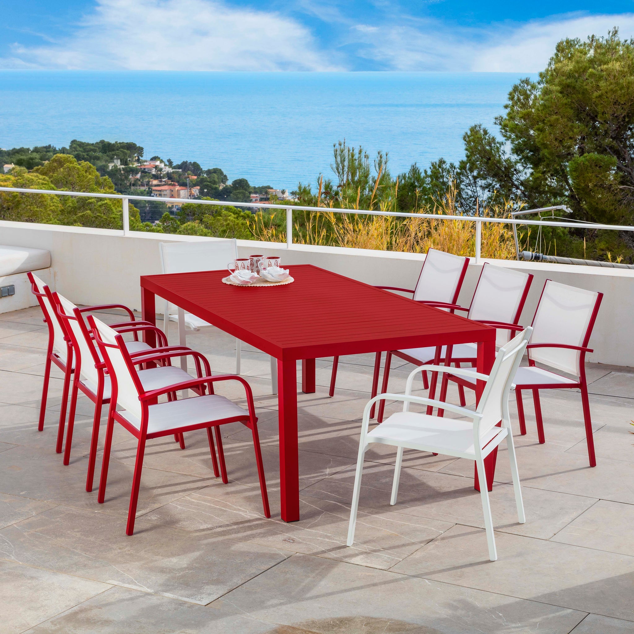 Table de jardin 8 places Aluminium Murano (210 x 100 cm) - Mobellia