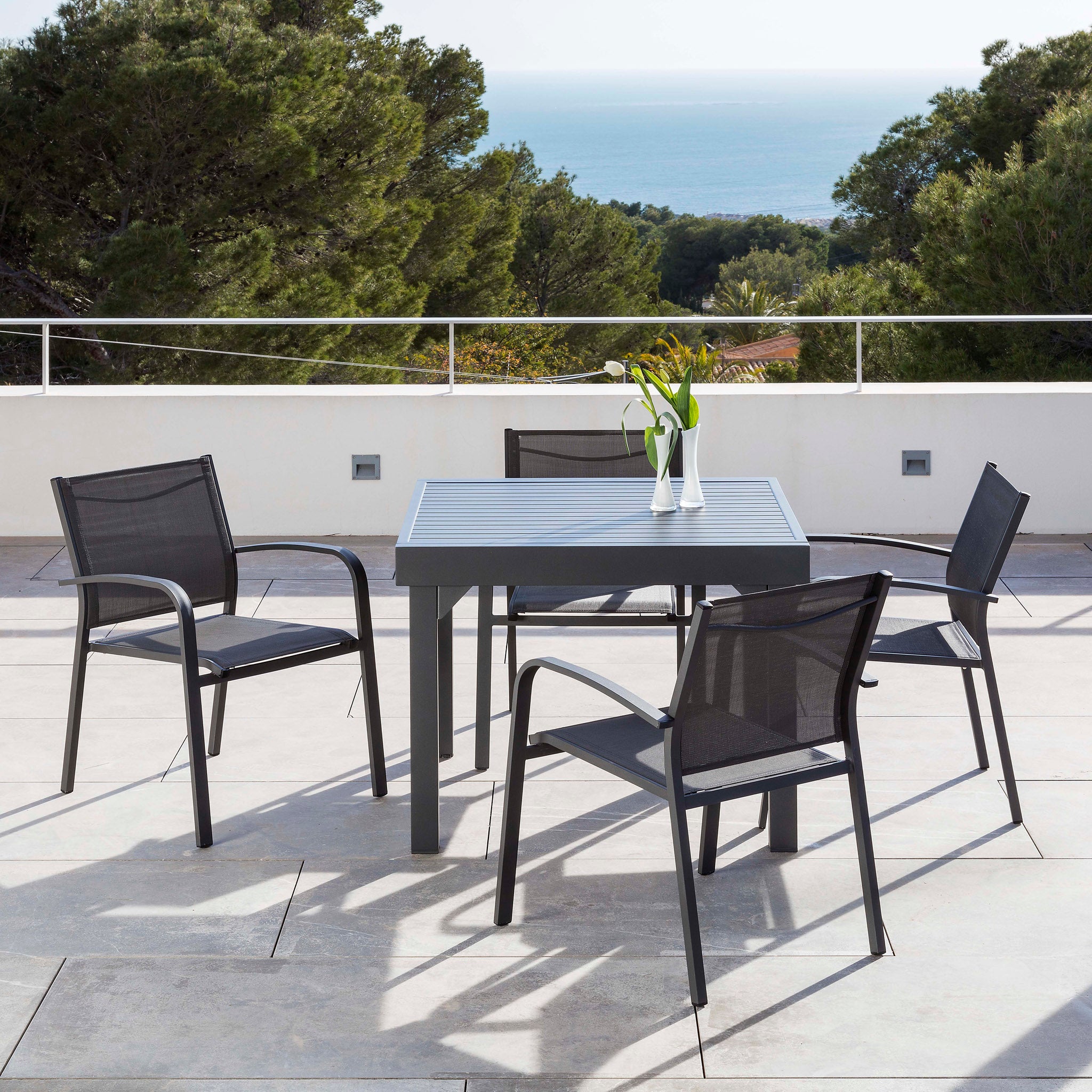 Table de jardin extensible 8 places Aluminium Murano (180 x 90 cm) - Mobellia