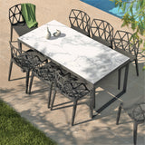 Table de jardin 8 places Aluminium/Céramique Kore (180 x 90 cm)