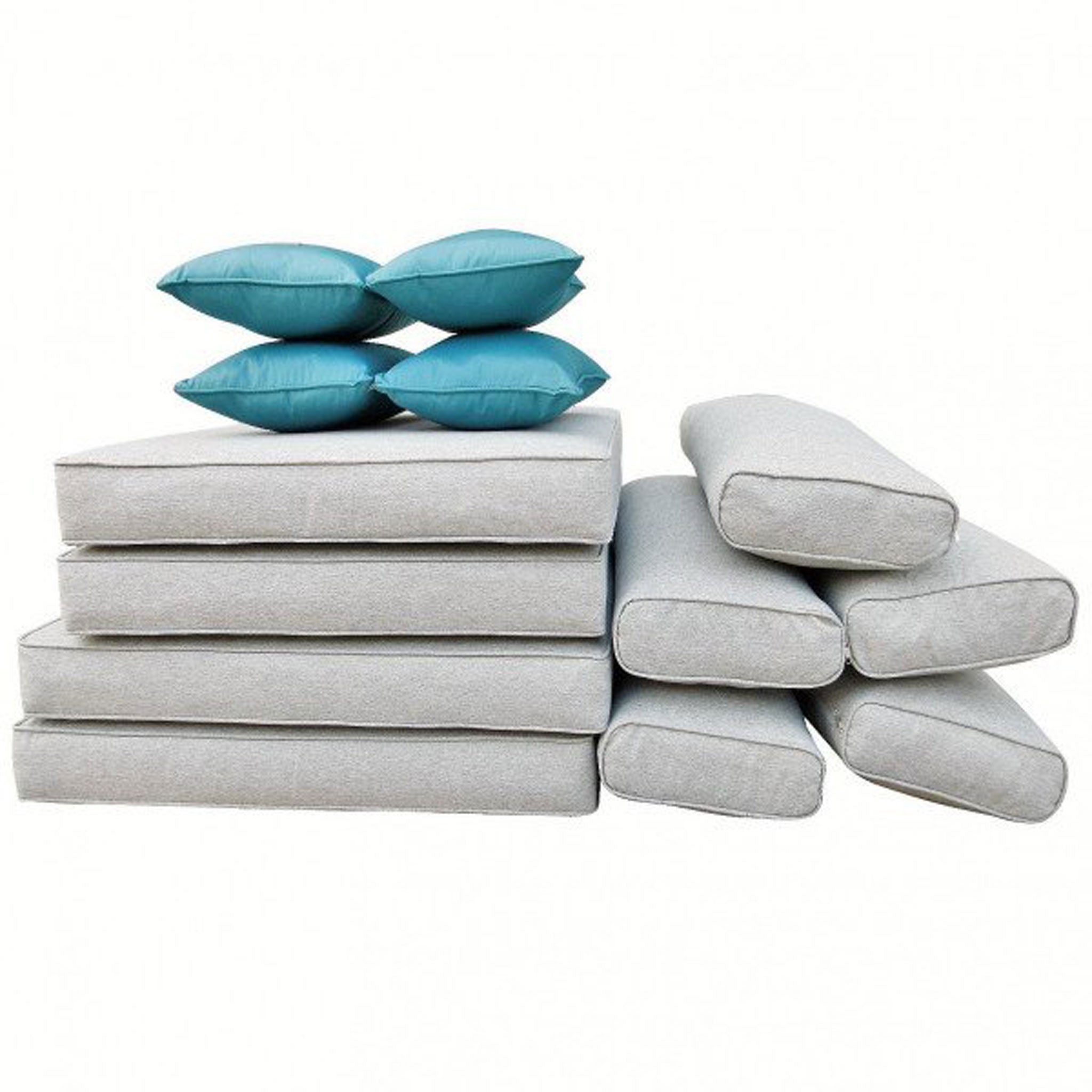 Coussins de remplacement pour salon de jardin Calvi 5 places - Gris clair