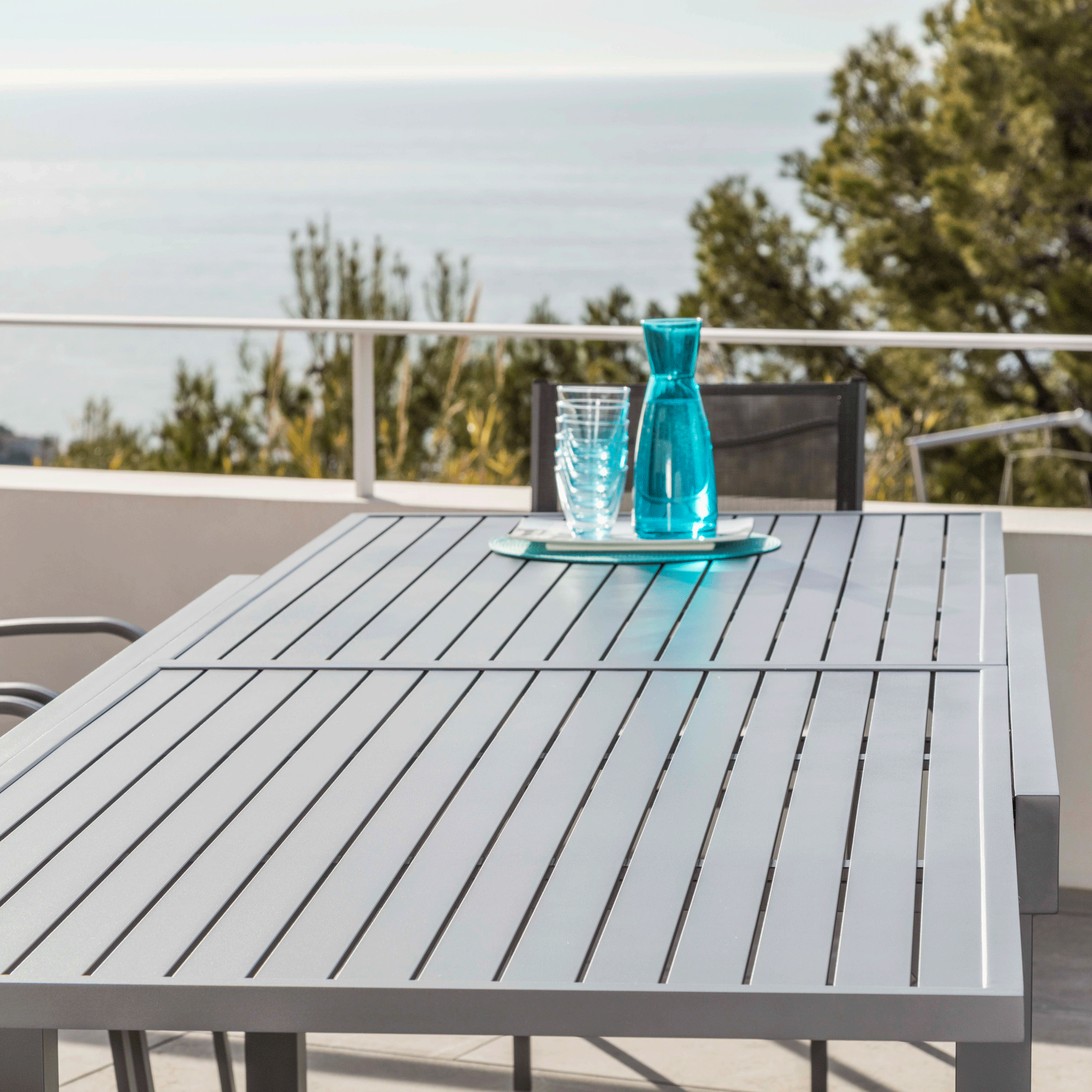 Table de jardin extensible 12 places Aluminium Murano (320 x 100 cm) - Mobellia