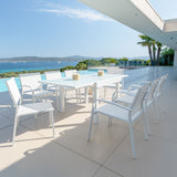 Table de jardin extensible 8 places en verre Murano (180 x 90 cm)