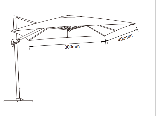 Parasol déporté Yucatan (L4 x 3m) - Mobellia