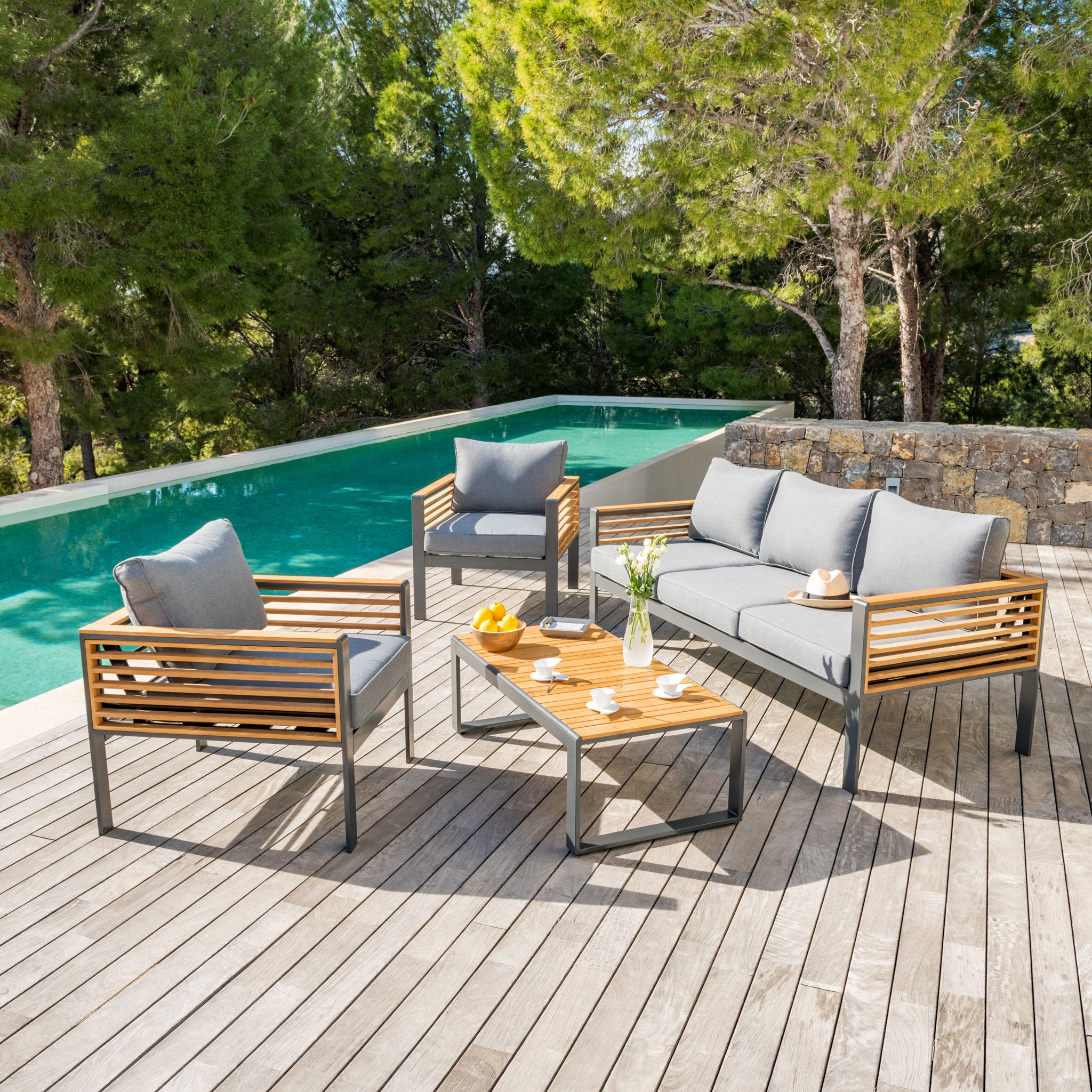 Housse de coussins de remplacement pour salon de jardin Calvi 4 places