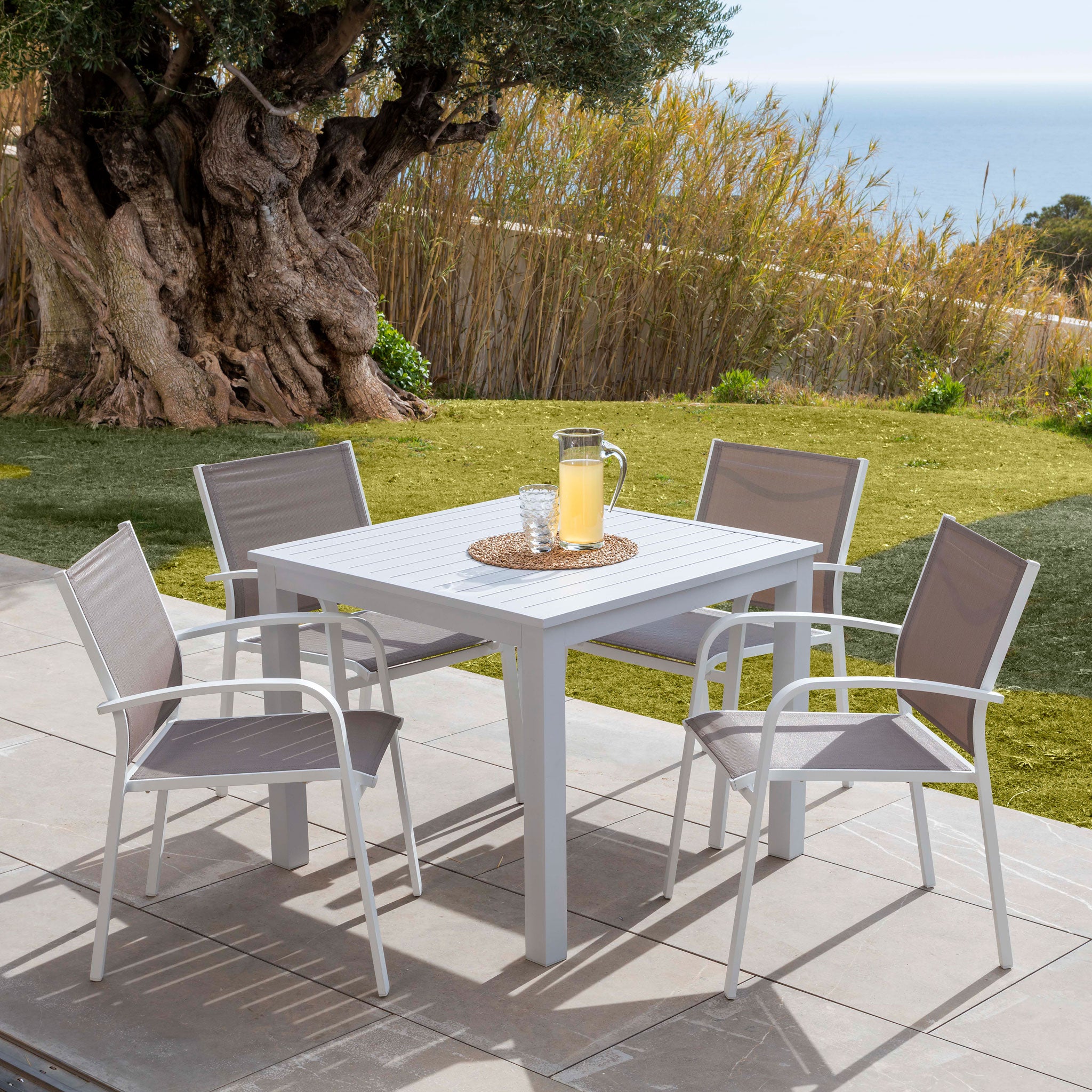 Table de jardin 4 places Aluminium Murano (90 x 90 cm) - Mobellia