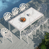 Table de jardin 8 places Aluminium/Céramique Torano (192 x 102 cm)