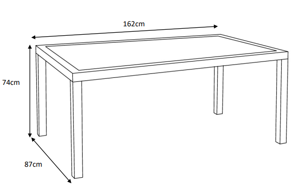 Table de jardin 6 places Aluminium/Céramique Torano (162 x 87 cm)